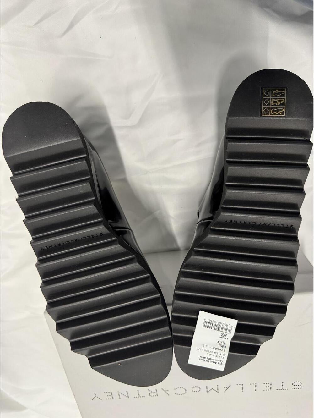 Stella McCartney Black Patent Leather Platform Mary Jane Shoes-Italian 38 - Picture 7 of 9